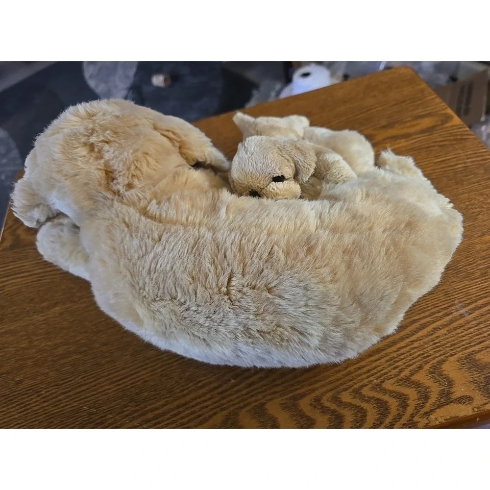 DEMDACO PLUSH  REALISTIC GOLDEN‎ RETRIEVER  With PUPPY DOG